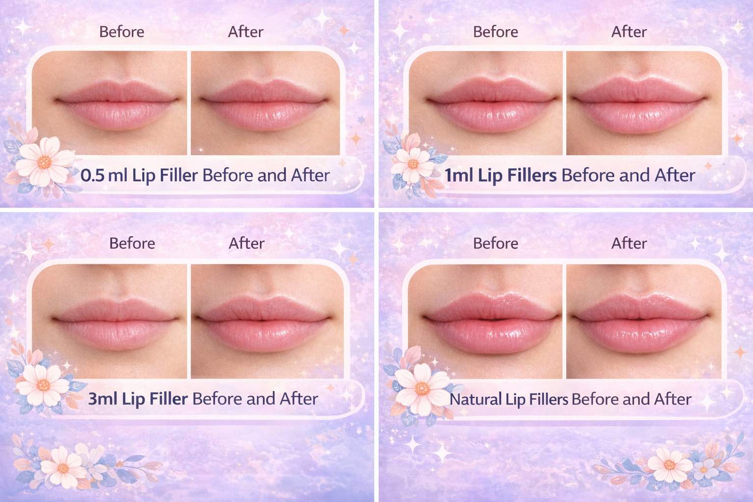 Lip Filler Before and After Photos